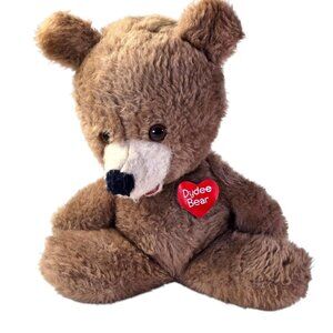Vintage Animal Fair Dydee Bear Plush Stuffed Teddy Brown Heart Tag 1980s Diaper